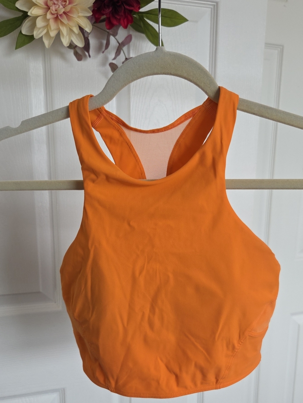 Orange Racerback Crop Top - Women